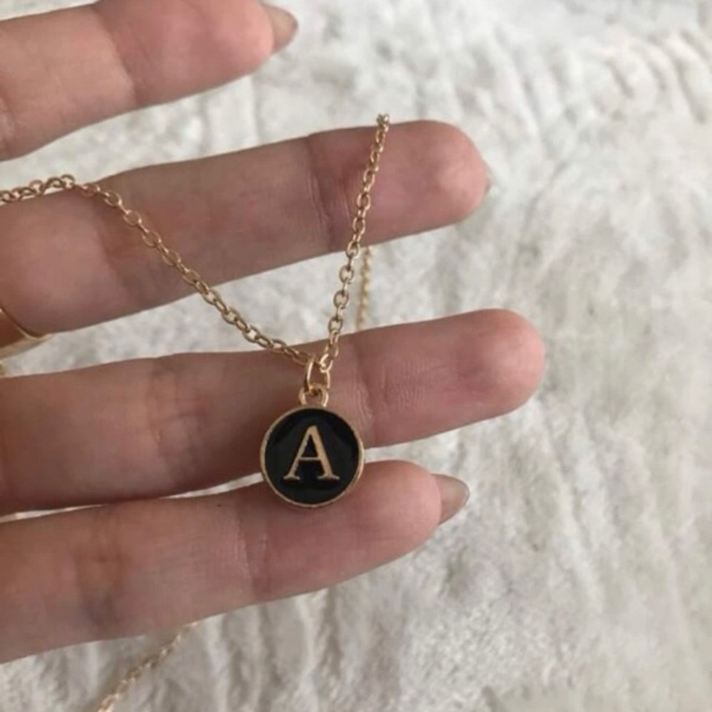 “A” Letter Round Charm Necklace NWT